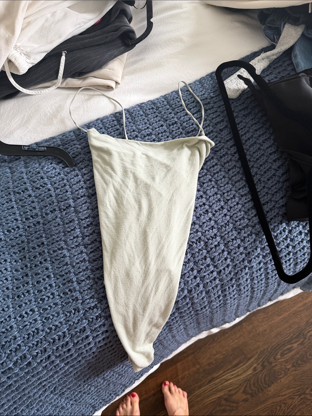 Light Sage Green Spaghetti Strap bodysuit soft AF